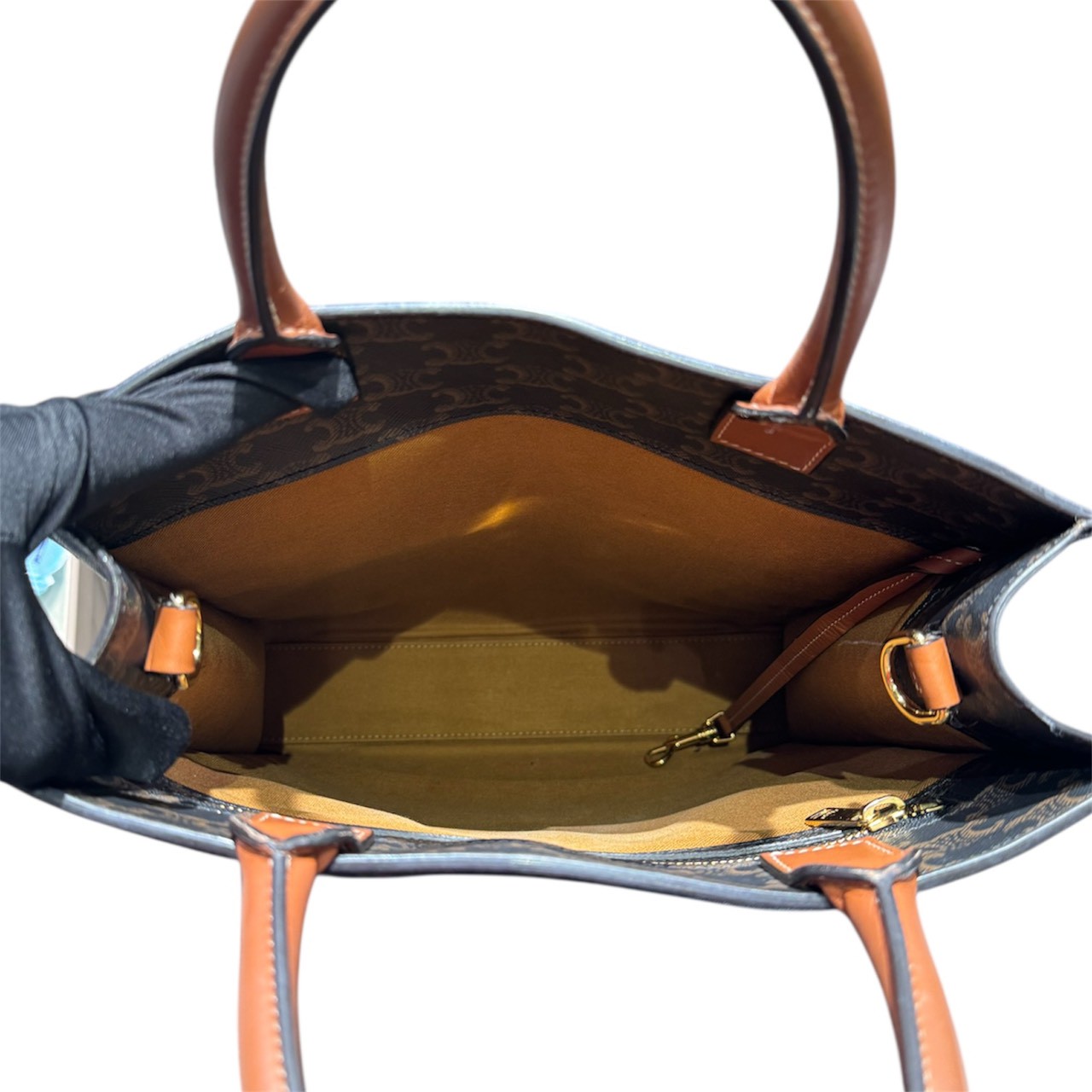 CELINE セリーヌトリオンフ バーティカル カバ トートバッグ Trionnu Small Vertical Cabas Tote Bag 191542BZK.04LV - 画像 (7)