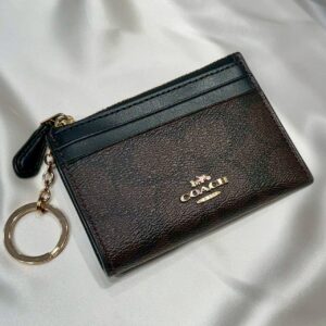 COACH F88208 シグネチャーPVC×レザーブラウン カードケース