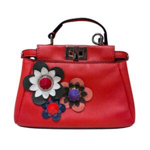 FENDI フェンディ 8M0355 マイクロピーカブー フラワーモチーフ レッド