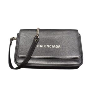 バレンシアガ　BALENCIAGA　エブリデイ　チェーンウォレット　ブラック　537387