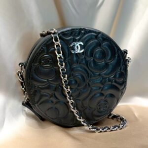 シャネル　CHANEL　カメリアラウンドミニ　チェーンポシェット