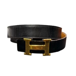 エルメス　Hermès　コンスタンスベルト　リバーシブル　ブラック×ブラウン　［S］刻印(1989年)