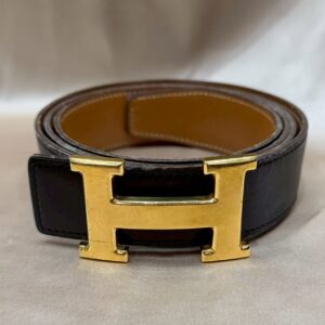 エルメス　Hermès　コンスタンスベルト　リバーシブル　ブラック×ブラウン　［S］刻印(1989年)
