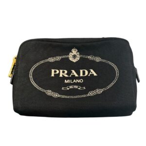 プラダ PRADA カナパロゴポーチ 1NA021 ネロメタリコ