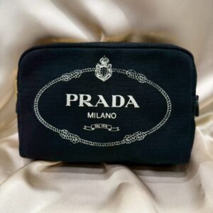 プラダ PRADA カナパロゴポーチ 1NA021 ネロメタリコ