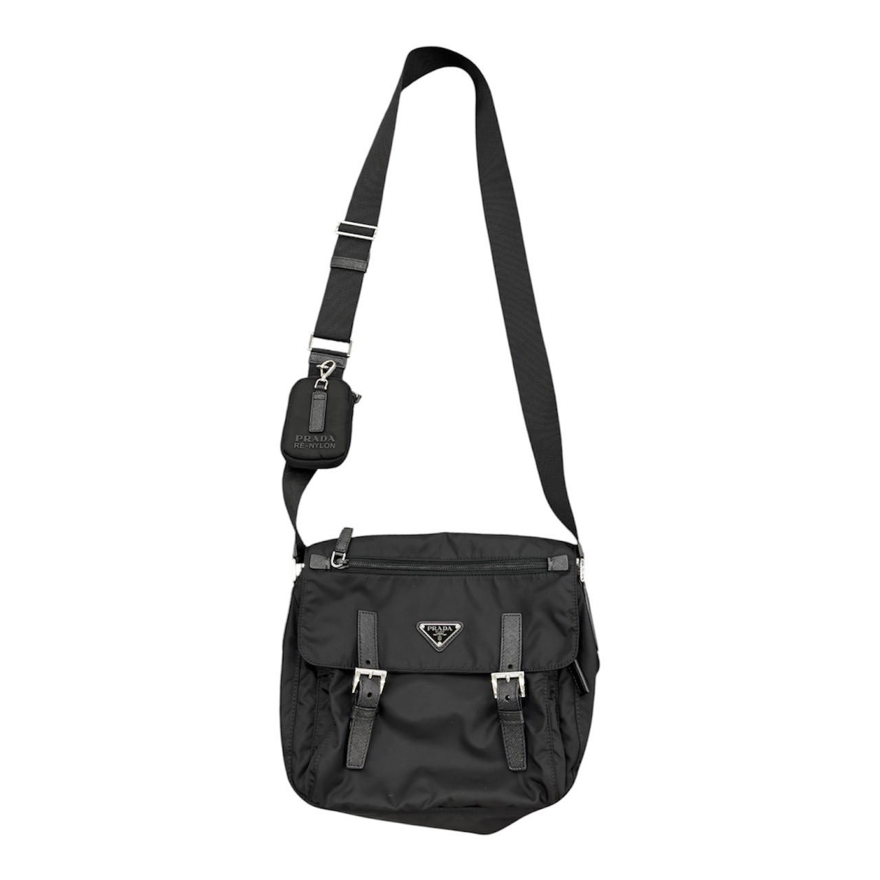 プラダ PRADA ナイロンショルダーバッグ ポーチ付き 1BD953 ブラック - 画像 (10)