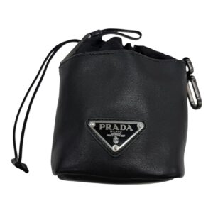 PRADA プラダ 2TL386 レザー巾着 ポーチ ブラック
