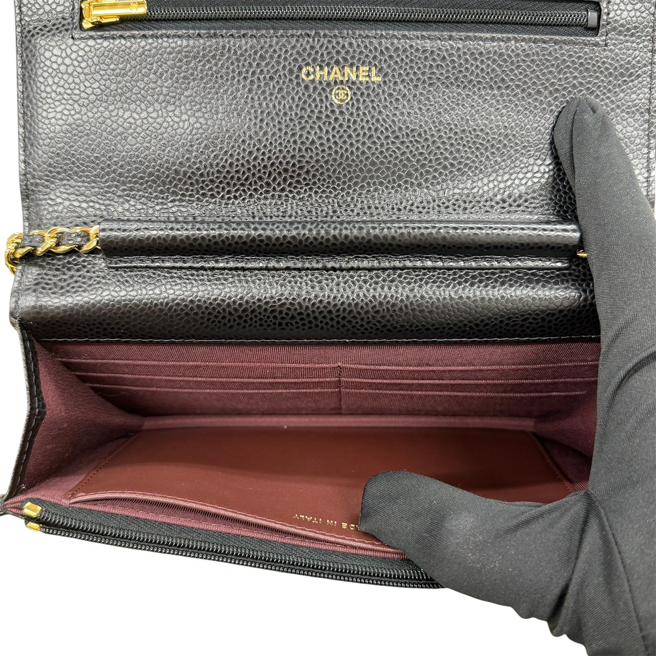 シャネル CHANEL AP0250 マトラッセチェーンウォレット 29番台(2019年頃) ブラック×ゴールド金具 - 画像 (11)