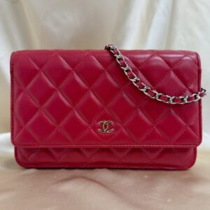 シャネル CHANEL A33814 マトラッセ チェーンウォレット レッド