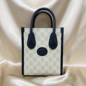 グッチ GUCCI 699406 ミニトート ナチュラル×ネイビー