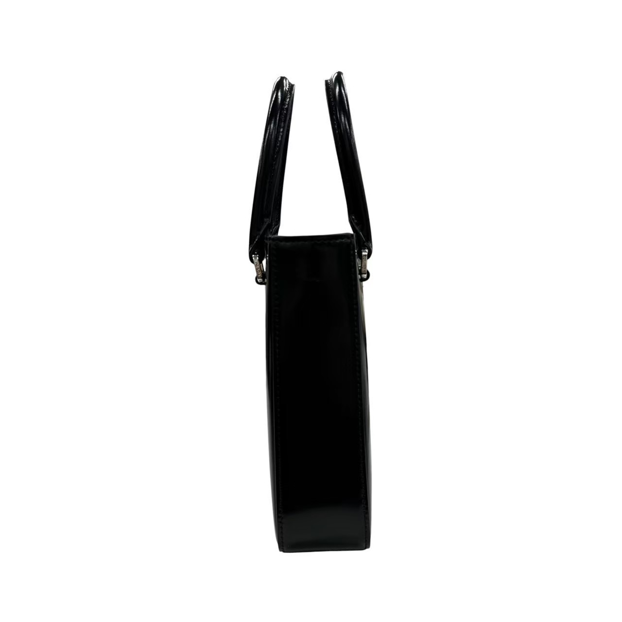 プラダ PRADA 1BA331 トライアングルロゴ スモールブラッシュド トート ブラック - 画像 (5)