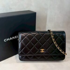 CHANEL シャネル AP0250 マトラッセ チェーンウォレット ゴールド金具 ラムスキン (2018年頃) ブラック