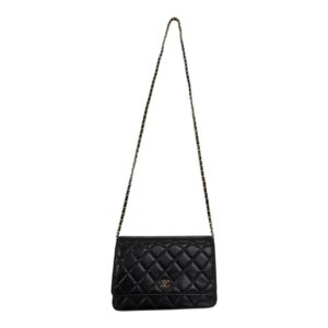 CHANEL シャネル AP0250 マトラッセ チェーンウォレット ゴールド金具 ラムスキン (2018年頃) ブラック