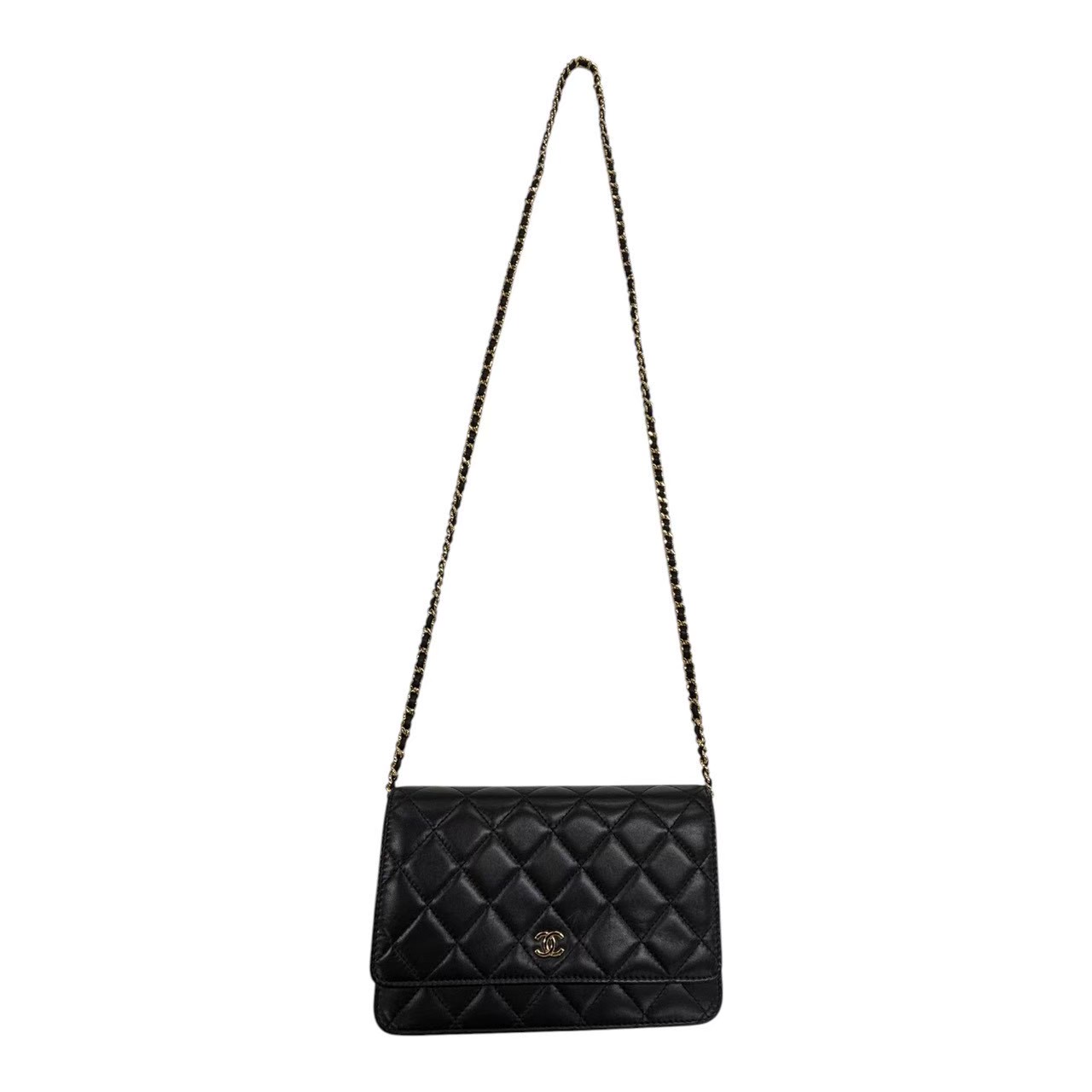 CHANEL シャネル AP0250 マトラッセ チェーンウォレット ゴールド金具 ラムスキン (2018年頃) ブラック - 画像 (2)