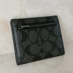 COACH コーチ CA021 シグネチャー PVC ウォレット チャコール×ブラック