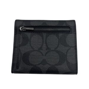 COACH コーチ CA021 シグネチャー PVC ウォレット チャコール×ブラック