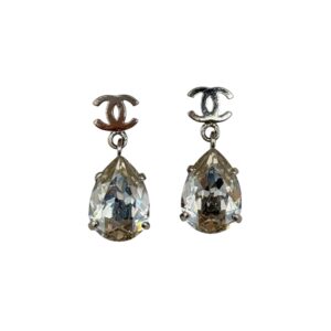 CHANEL シャネル ココマーク ティアドロップ ピアス シルバー