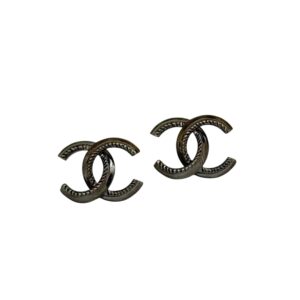 CHANEL シャネル ココマーク ピアス シルバー B11A　ガンメタル