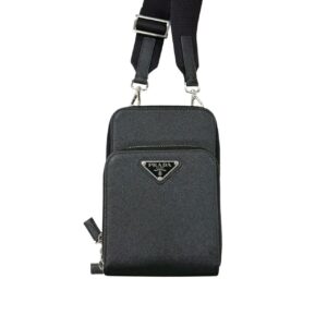 PRADA プラダ 2ZH126 サフィアーノレザー スマートフォンケース ブラック
