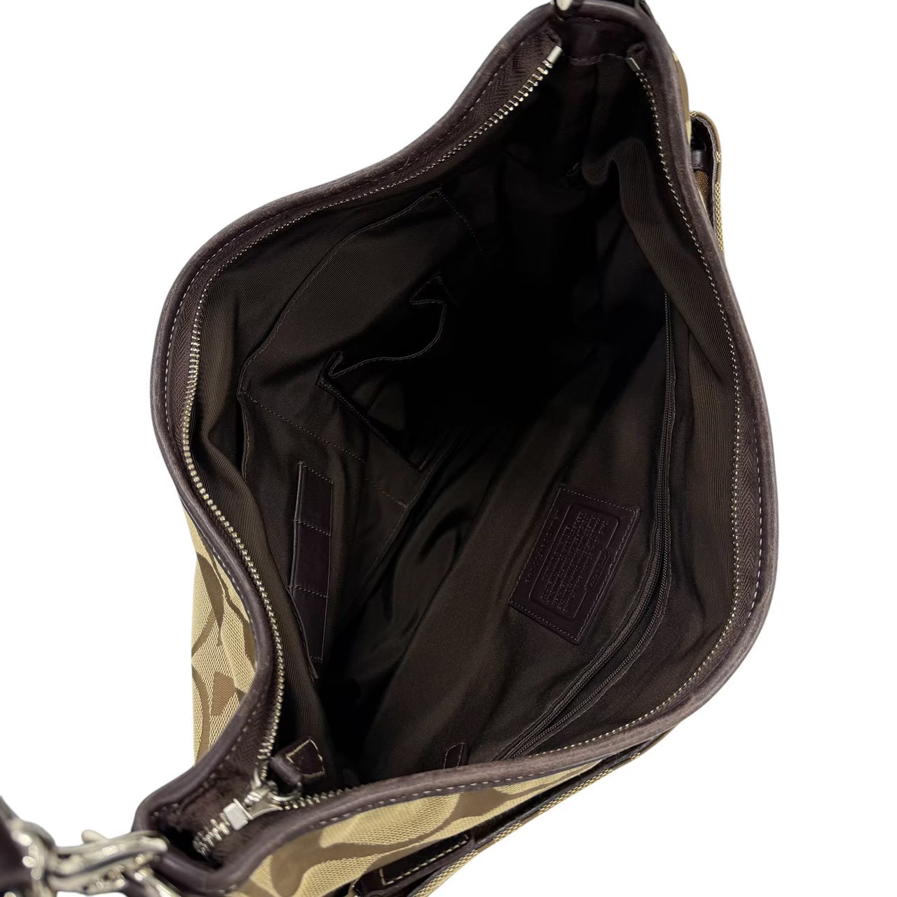 COACH コーチ F77149 ビッグシグネスチャー 2WAYショルダーバッグ ベージュ×ブラウン - 画像 (6)