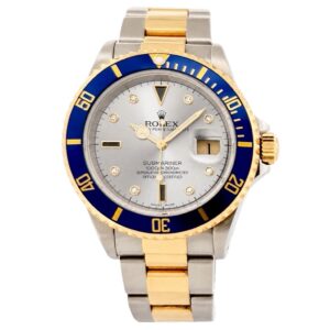 ROLEX　ロレックス　16613SG　サブマリーナデイト　８Pダイヤ3Pサファイア　グレー　1996年頃製造