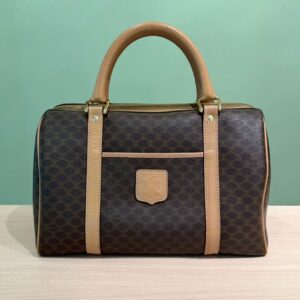 CELINE セリーヌ マカダム ミニボストンバッグ ブラウン