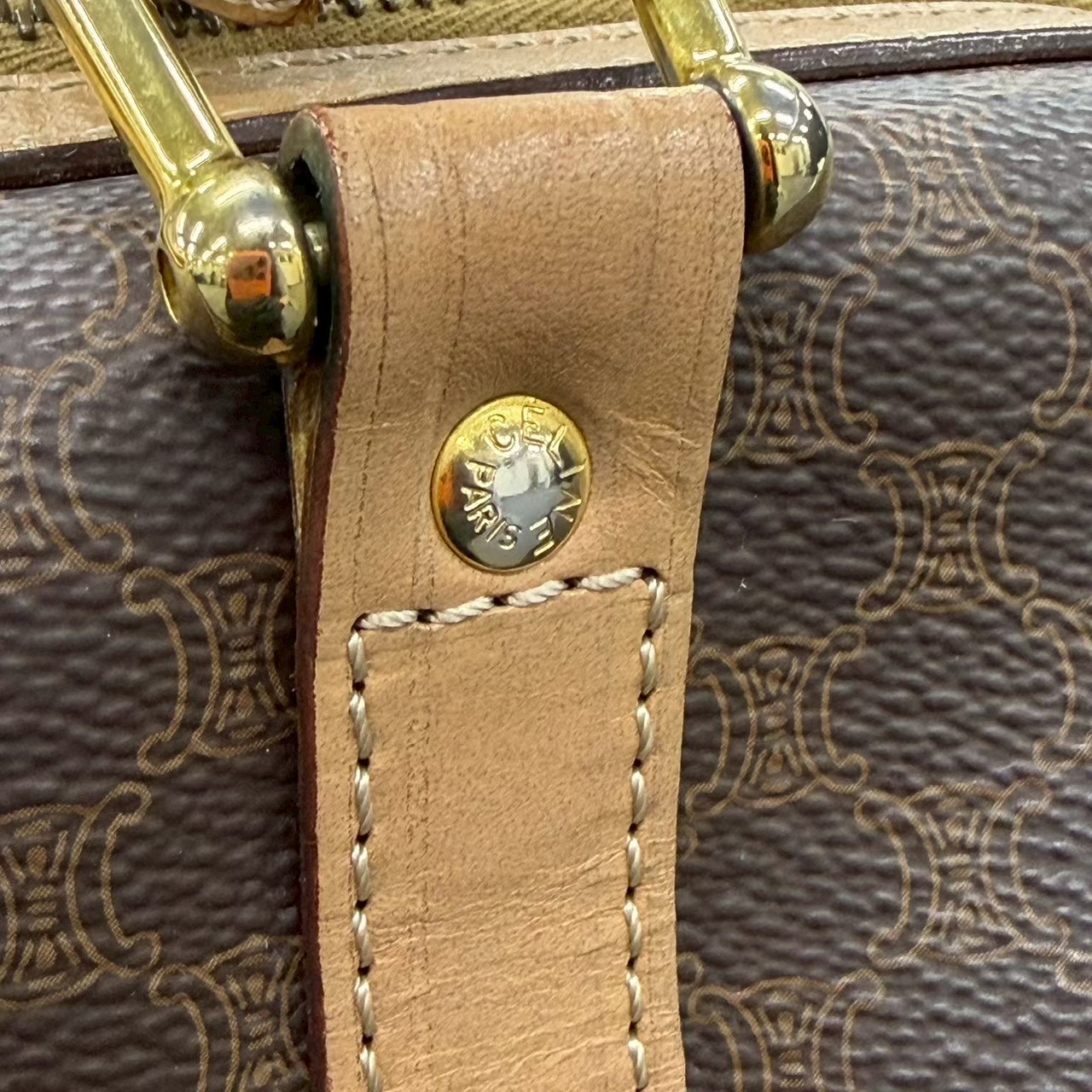 CELINE セリーヌ マカダム ミニボストンバッグ ブラウン - 画像 (12)