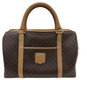 CELINE セリーヌ マカダム ミニボストンバッグ ブラウン