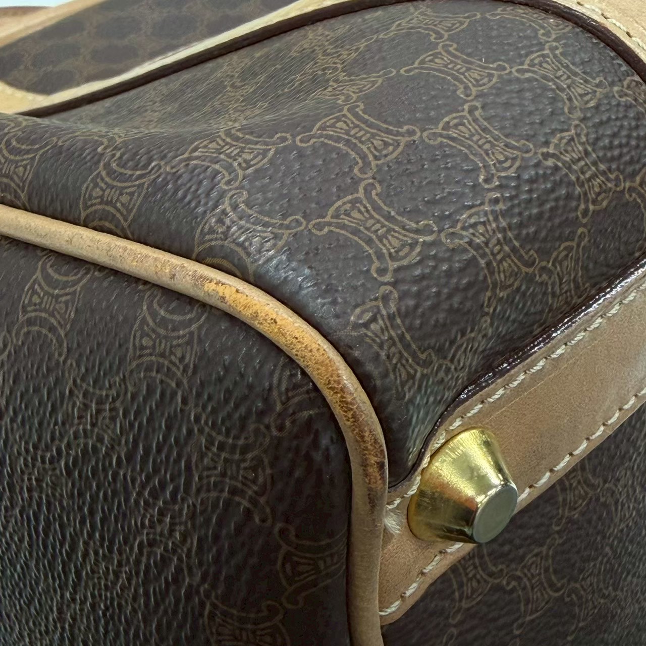 CELINE セリーヌ マカダム ミニボストンバッグ ブラウン - 画像 (9)