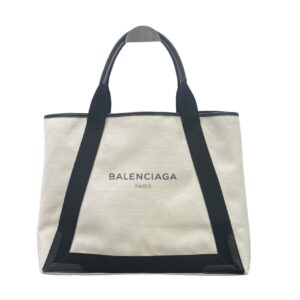 BALENCIAGA　ネイビーカバスM　339936  アイボリー×ブラック